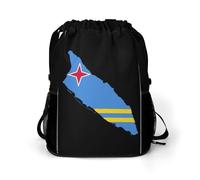 Flag Map of Aruba Gym Bag with Shoe Compartment 30L Backpack