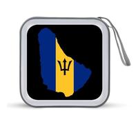 Flag Map of Barbados CD Case Portable Storage Bag Waterproof Holds 40 DVDs for Home Office Travel