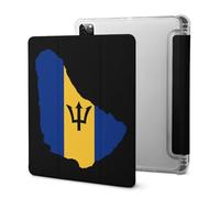 Flag Map of Barbados Tri-fold Tablet Case Compatible with IPAD Pro 2020 （11in）/2020 （10.2in）/2020 AIR 4 （10.9in）/Pro 2021 （11in） Soft Protective with Pen Slot