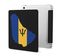 Flag Map of Barbados Tri-fold Tablet Case Compatible with IPAD Pro 2020 （11in）/2020 （10.2in）/2020 AIR 4 （10.9in）/Pro 2021 （11in） Soft Protective with Pen Slot