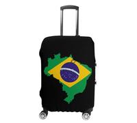 Flag Map of Brazil Luggage Cover Travel Suitcase Protector Anti-Scratch Suitcase Cover S