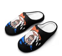 Flag Map of Bronx County New York Men's House Slippers Memory Foam Washable Cotton Slip on Home Shoes