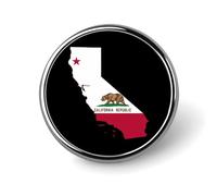 Flag Map of California Round Lapel Pins Button Brooch Pin Badge Clothes Accessories for Men Women