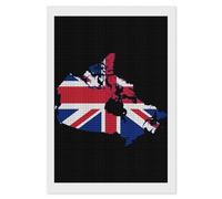 Flag Map of Canada United Kingdom Diamond 5D Painting Kits for Adult Beginners Square Full Drill DIY Wall Art Craft Decor Gift 8"x12"