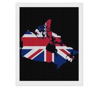 Flag Map of Canada United Kingdom Diamond 5D Painting Kits for Adult Beginners Square Full Drill DIY Wall Art Craft Decor Gift 16"x20"