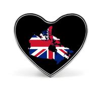 Flag Map of Canada United Kingdom Unisex Novelty Brooches & Pins Heart Metal Lapel Badge for Clothing Shawl Hat