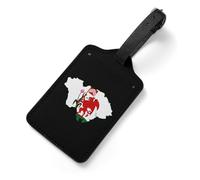 Flag Map of Cardiff Wales Luggage Tags for Suitcase with Name Id Labels PU Leather Travel Baggage Tag Gift for Men Women