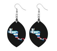 Flag Map of Central America Novelty Women's Dangle Earrings Fashion Printed Wood Earring Drop Pendants Jewelry