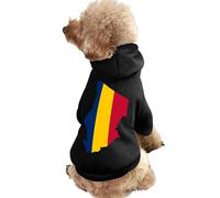 Flag Map of Chad Funny Dog Sweatshirt with Hat Soft Comfortable Vest Suit Cute Clothes for Cat Puppy