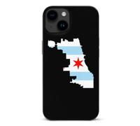 Flag Map of Chicago1 Funny Phone Case for iPhone 15 Pro Max Plus Personalised Protective Cover