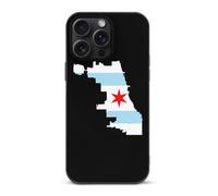 Flag Map of Chicago1 Funny Phone Case for iPhone 15 Pro Max Plus Personalised Protective Cover
