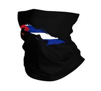 Flag Map Of Cuba Unisex Neck Warmer Multifunctional Neck Gaiter Windproof Face Covering Scarf For Running Cycling Walking Hiking
