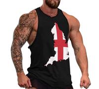 Flag Map of England Funny Men's Vest Tank Top Gym Muscle Tee Fitness Sleeveless T-Shirt L