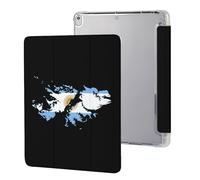 Flag Map of Falkland Islands Tri-fold Tablet Case Compatible with IPAD 2017/2018/Air1/Air2 (9.7in)/Pro (10.5in) /Air3(10.5in)/10代 (10.9in) Soft Protective with Pen Slot