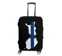 Flag Map of Finland Luggage Cover Washable Suitcase Protector Anti-Scratch Suitcase Covers Fits 18-32 Inch M