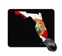 Flag Map of Florida Non-Slip Square Mouse Pad Rubber Base