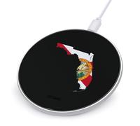 Flag Map of Florida Portable Wireless Charger Lightweight 10W Fast Charging Pad Gifts for Travel Home Office Desk