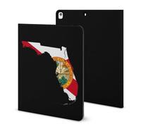 Flag Map of Florida Printed Tablet Cases Compatible with iPad Series Pencil Holder Slim Trifold Stand Protective Cover