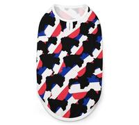 Flag Map of French Dog Clothes Fashionable Sleeveless Pet Vest Puppy Breathable Shirts for Small Medium Dogs Cat 2XL