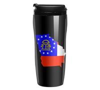 Flag Map of Georgia Portable Coffee Cups Insulated Mug Water Tumbler with Lid Sealed for Hot Cold Drinks 350ml