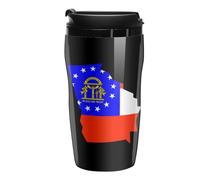 Flag Map of Georgia Portable Coffee Cups Insulated Mug Water Tumbler with Lid Sealed for Hot Cold Drinks 250ml