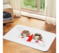 Flag Map of Georgia print PU Leather Feeding Mat for Dogs Cats Pet Food Mat Absorbent Non-Slip Rubber Bottom
