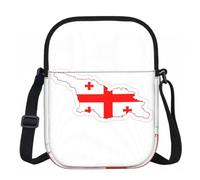 Flag Map of Georgia Printed Crossbody Bag for Women with Adjustable Strap, Small Shoulder Purse for Travel Work