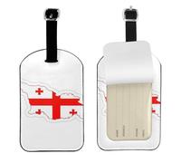 Flag Map of Georgia Printed Leather Luggage Tag, Durable Baggage Identifier, Soft PU ID Label, for Business Travel