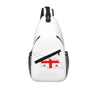 Flag Map Of Georgia Sling Chest Bag - Slim Sling Backpack For Men Women Lightweight Travel Shoulder Bag Crossbody Casual Daypack
