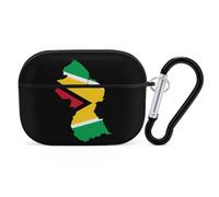 Flag Map of Guyana Cute Case Compatible with AirPods Pro Protective Cover with Keychain