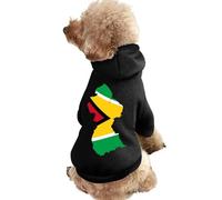Flag Map of Guyana Funny Dog Hoodie Sweatshirts Pet Pullover Puppy Cats Clothes for Small Medium Large