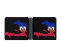 Flag Map of Haitians Bifold Wallet for Men with Card Slot