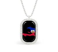 Flag Map of Haitians Custom Photo Necklace Personalized Picture Pendant Memory Jewelry for Women