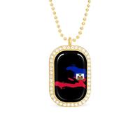 Flag Map of Haitians Custom Photo Necklace Personalized Picture Pendant Memory Jewelry for Women