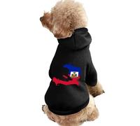 Flag Map of Haitians Funny Dog Hoodie Sweatshirts Pet Pullover Puppy Cats Clothes for Small Medium Large