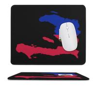 Flag Map of Haitians Mousepad with Stitched Edges