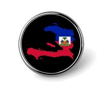 Flag Map of Haitians Round Lapel Pin Button Brooch Tie Badge Elegant Hat Clothing Jewelry Accessories