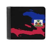 Flag Map of Haitians Small Billfold Wallet Front Pocket Wallets Card Holder Slim Passport Purse for Men Women