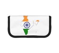 Flag Map of India Cute Canvas Pencil Pouch - Organized Storage for Travel & Daily Use Pencil case, Makeup Pouch