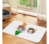 Flag Map of India print Cats Pet Bowl Placemat Pet Feeding Mats for Dogs, Non-Slip PU Leather Tablecloth for Pets