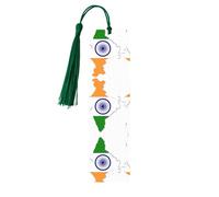 Flag Map of India Print Reading Page Markers, 5pcs Wooden Bookmarks with Tassels,Teachers Reading Book Lovers Gifts