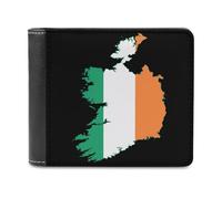 Flag Map of Ireland Printed Bifold Wallet with Hidden Compartments Pocket Money and Credit Card Holder for Men Women