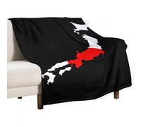 Flag Map of Japan 330GSM Flannel Throws Blanket Lightweight Warm Fleece Knee Blankets for Bed Sofa