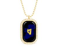 Flag Map of Kingdom of Ireland Personalized Necklace Print Pattern Pendant With Chain Gifts For Women Men Golden-style-25