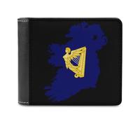 Flag Map of Kingdom of Ireland Printed Bifold Wallet with Hidden Compartments Pocket Money and Credit Card Holder for Men Women