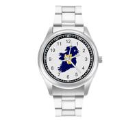 Flag Map of Kingdom of Ireland Quartz Watch Alloy Watch Dress Decorative for Business Men Women with Design Pattern Print