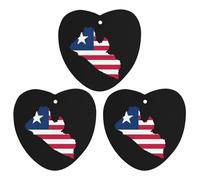 Flag Map of Liberia Car Air Freshener 3-pack Aromatherapy Tablets Hanging Scented Cards for Rooms Bathrooms Wardrobe Love form