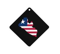 Flag Map of Liberia Car Air Freshener Aromatherapy Tablets Hanging Scented Cards for Rooms Bathrooms Wardrobe Rhombus