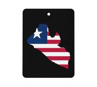 Flag Map of Liberia Car Air Freshener Aromatherapy Tablets Hanging Scented Cards for Rooms Bathrooms Wardrobe Square