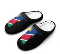 Flag Map of Namibia Men's Soft Cotton Slippers with Memory Foam Anti-skid House Shoes for Travel Indoor Outdoor